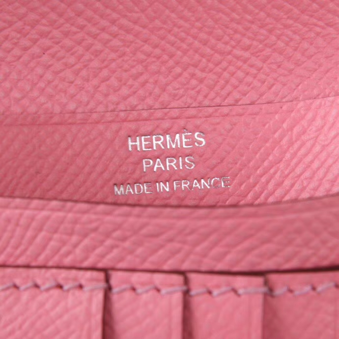 Hermès（爱马仕）Bearn 小H扣 短夹 3Q水粉色 epsom皮