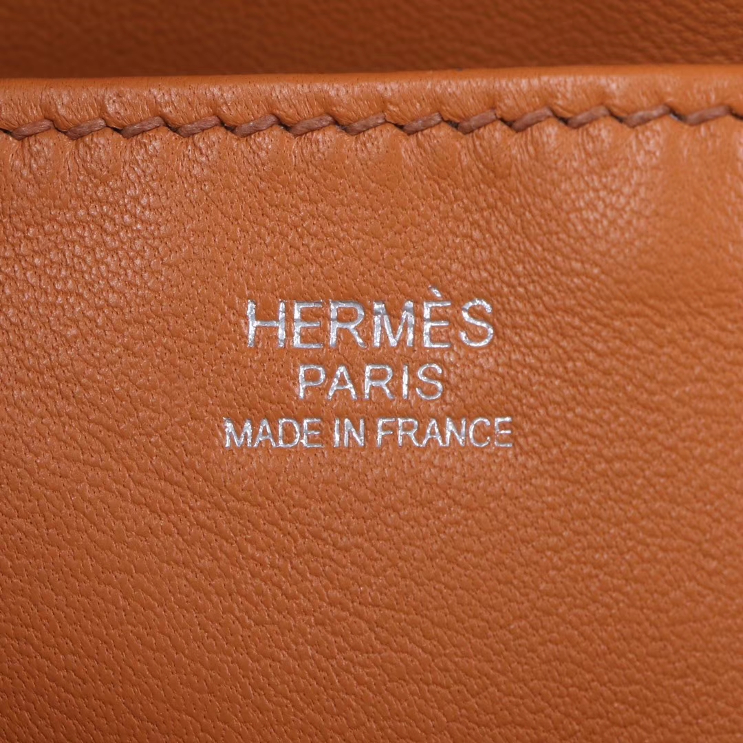 Hermès（爱马仕）2019 licol 新款水桶包 金棕色 evercolor皮 17cm