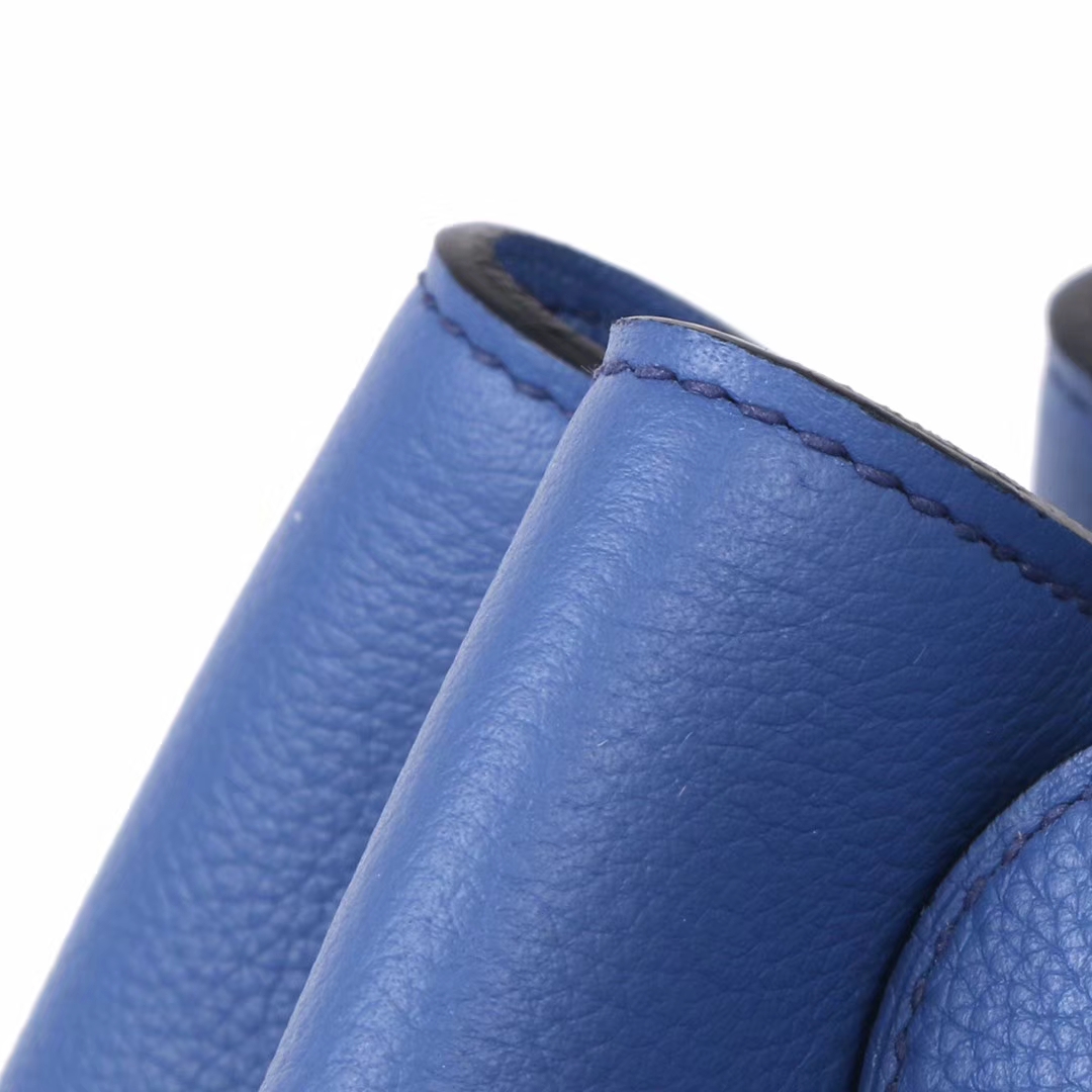 Hermès（爱马仕）2019 licol 新款水桶包 R2玛瑙蓝 evercolor皮 17cm