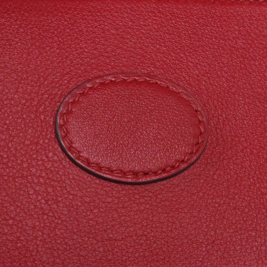 Hermès（爱马仕）Bolide保龄球包 石榴红 Swift皮 银扣