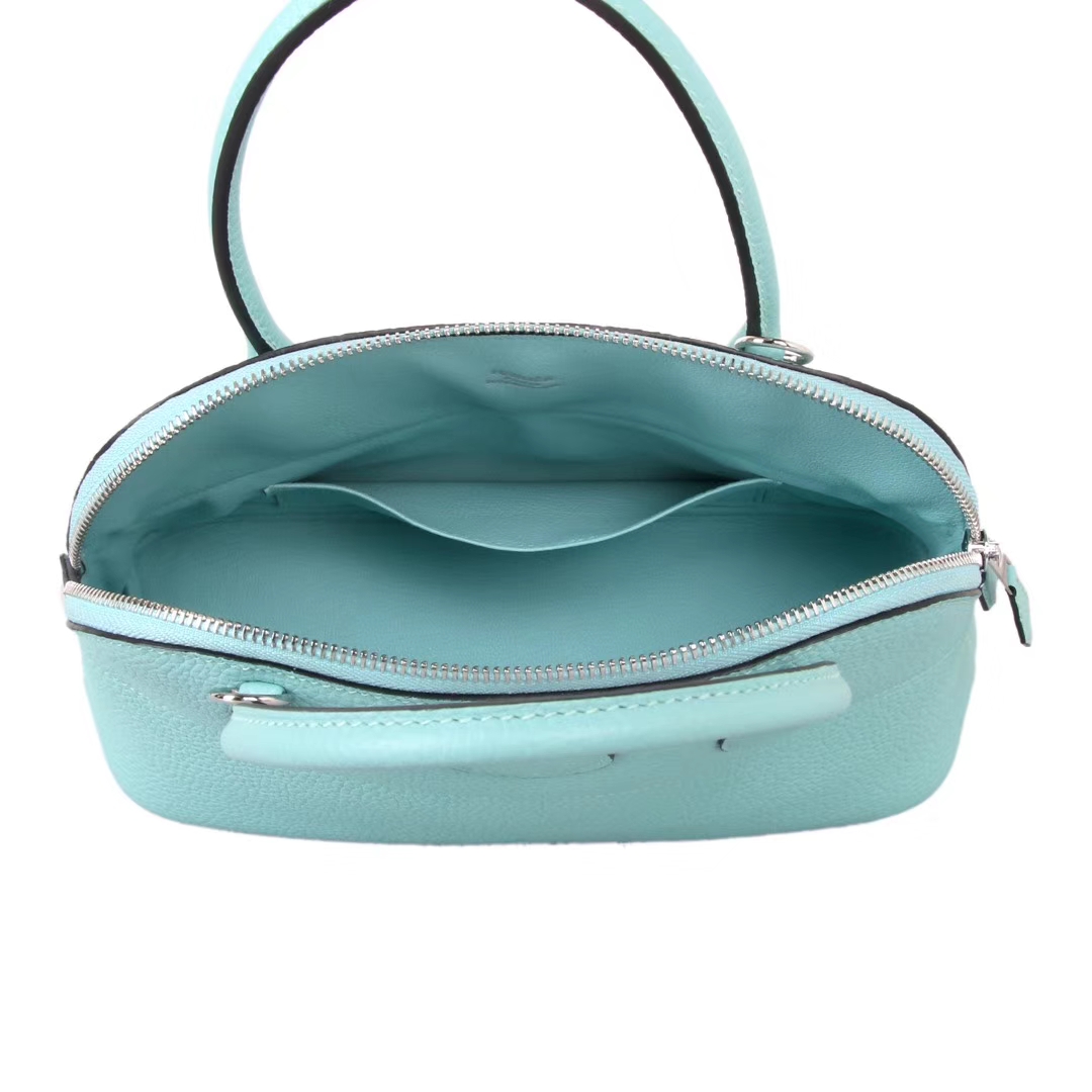 Hermès（爱马仕）Bolide保龄球包 马卡龙蓝 Togo Swift皮 银扣