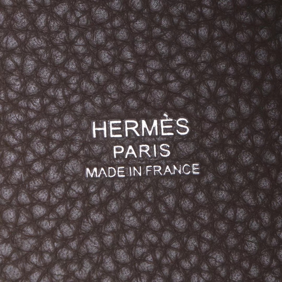 Hermès（爱马仕）Picotin菜篮包 大象灰拼金棕色 Togo 银扣 22cm