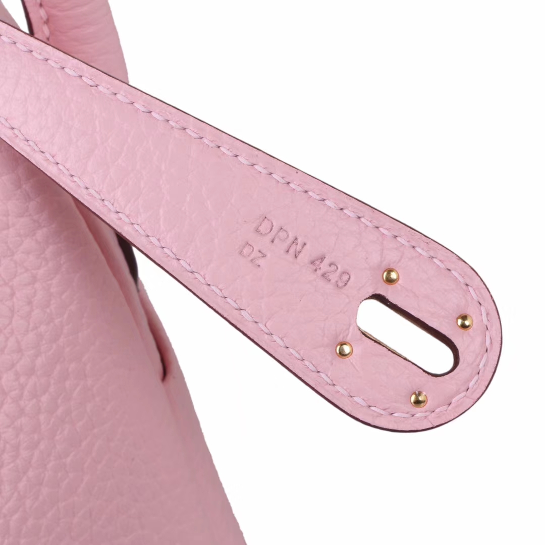 Hermès（爱马仕）lindy琳迪包 水粉色 Togo 金扣 30cm