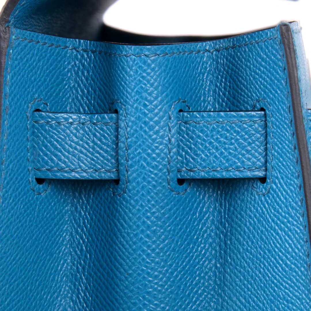 Hermès（爱马仕）Kelly凯莉包 伊兹密尔蓝 原厂御用Epsom皮 银扣 28cm
