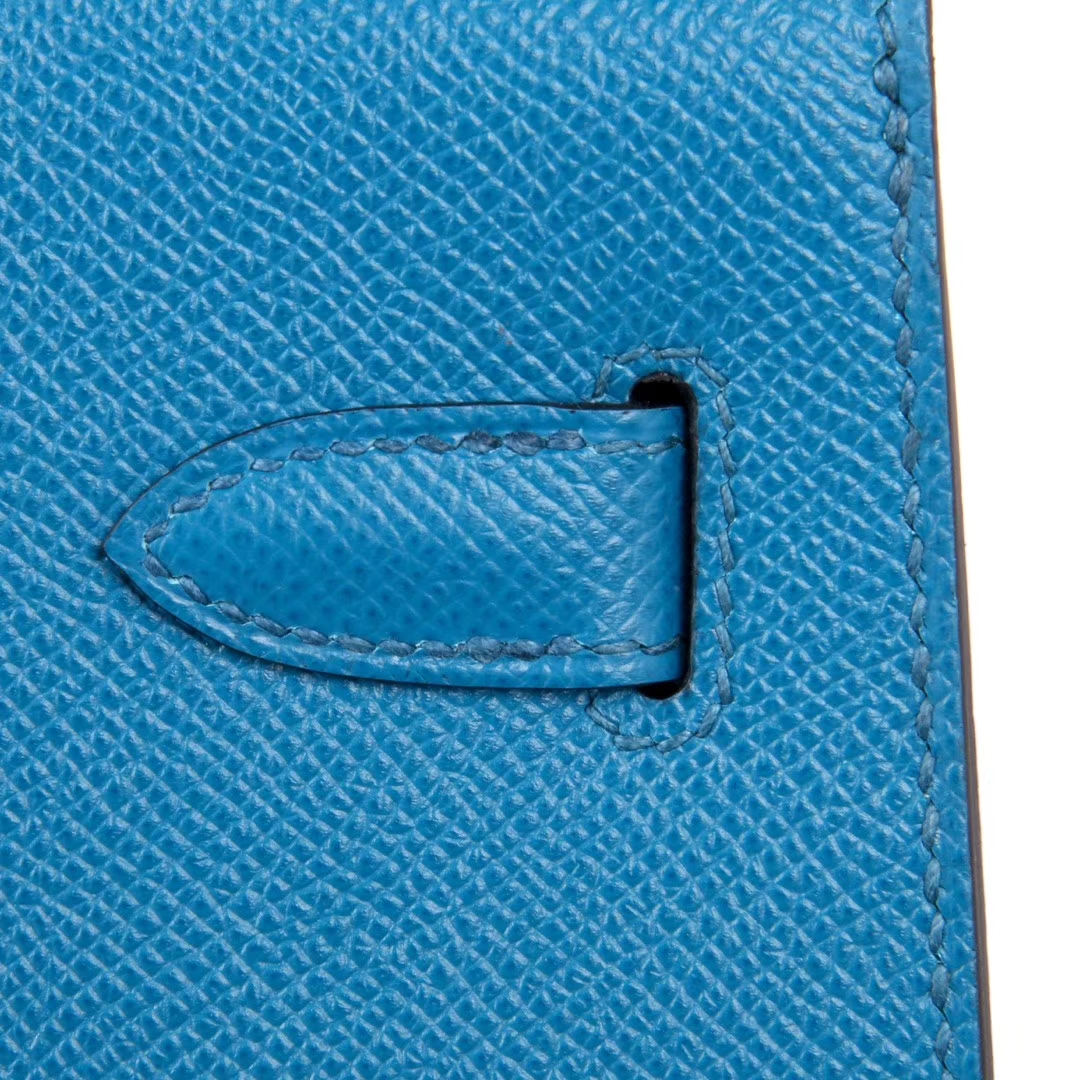 Hermès（爱马仕）Kelly凯莉包 伊兹密尔蓝 原厂御用Epsom皮 银扣 28cm