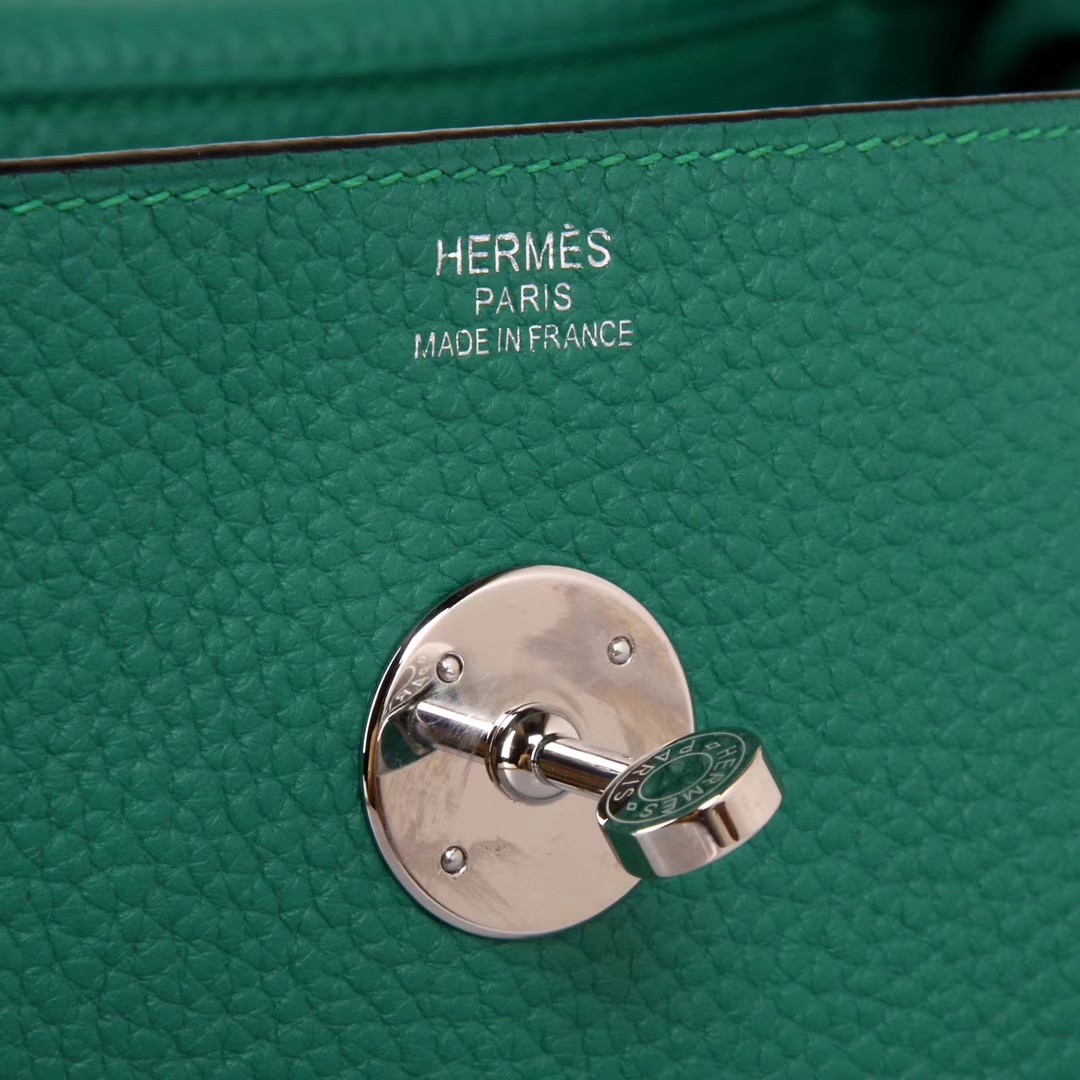 Hermès（爱马仕）Lindy琳迪包 丛林绿  银扣 Togo 30cm 现货