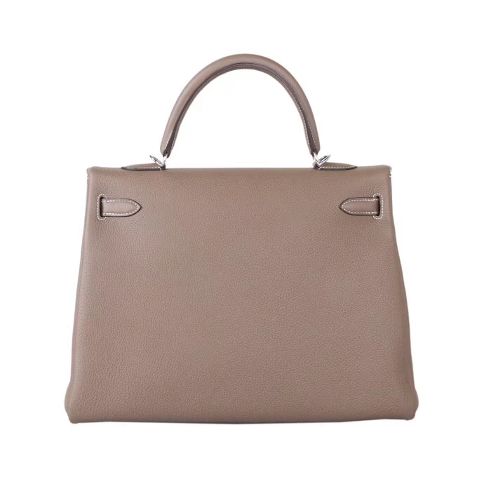 Hermès（爱马仕）Kelly凯莉包 CK18大象灰 togo 银扣 35cm