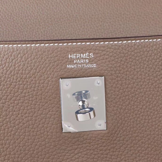 Hermès（爱马仕）Kelly凯莉包 CK18大象灰 togo 银扣 35cm