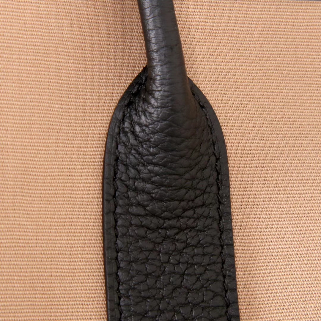 Hermès（爱马仕）garden party花园包 黑色拼素色帆布 togo 30CM