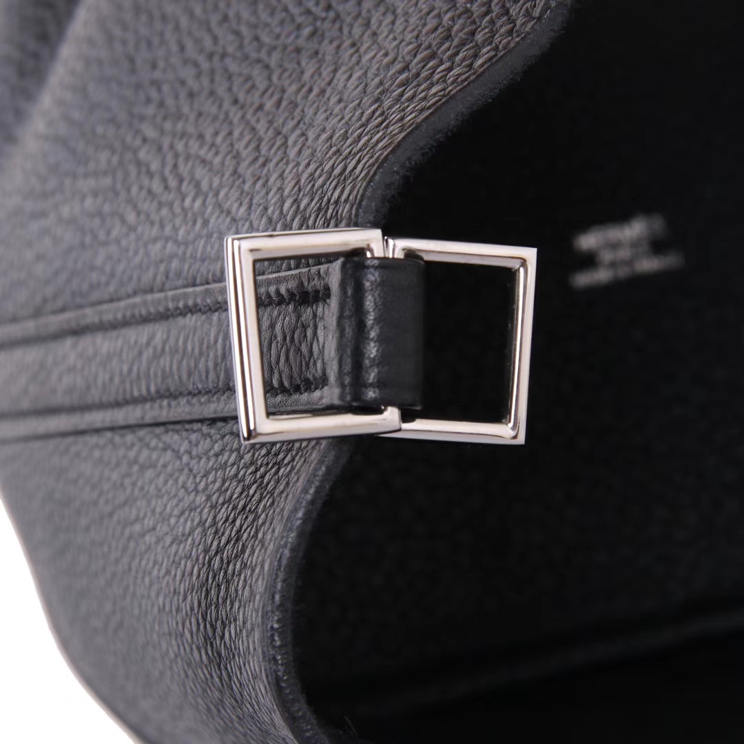 Hermès（爱马仕）Picotin菜篮子 黑色 Togo 银扣 22cm