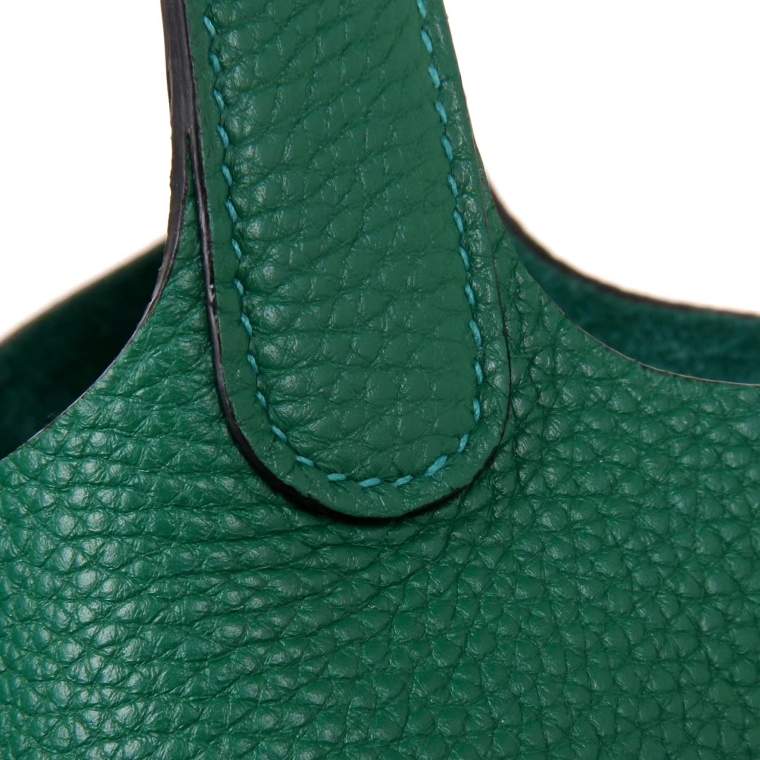 Hermès（爱马仕）Picotin菜篮子 丝绒绿 Togo 银扣 22cm
