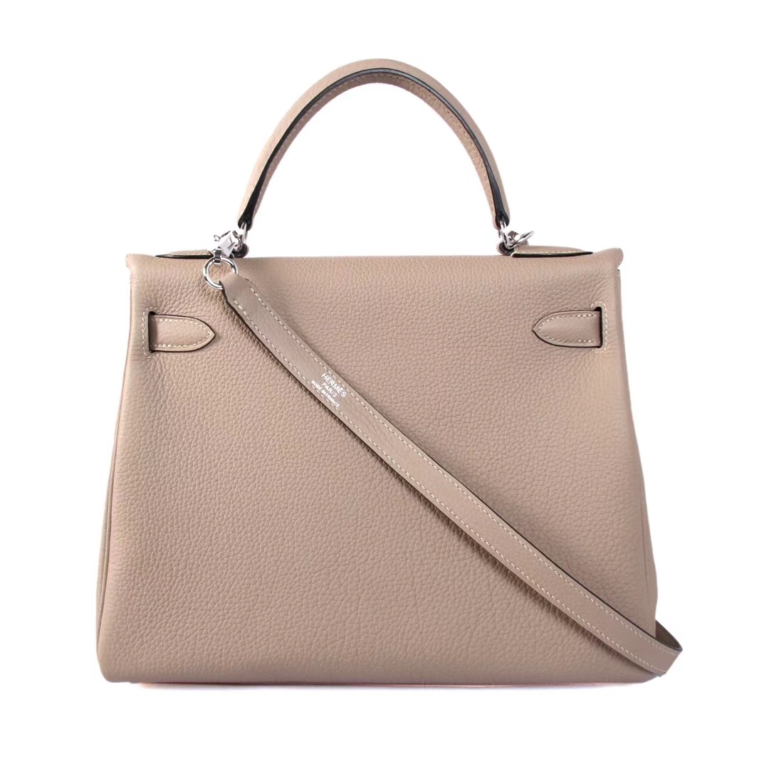 Hermès（爱马仕）Kelly 斑鸠灰 Togo 银扣 28cm