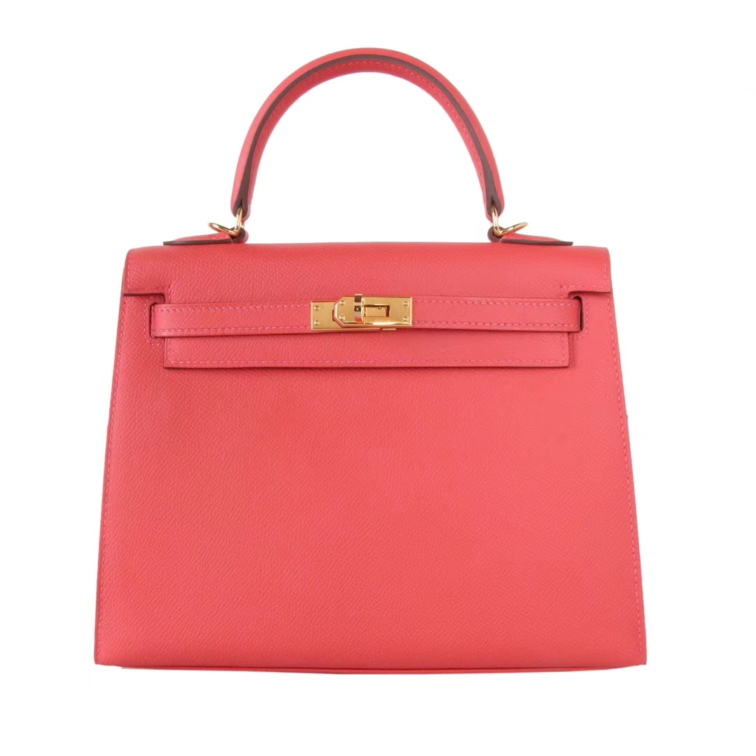 Hermès（爱马仕）Kelly 凯莉包 T5斋普尔粉 原厂御用顶级Epsom 皮 金扣 28cm