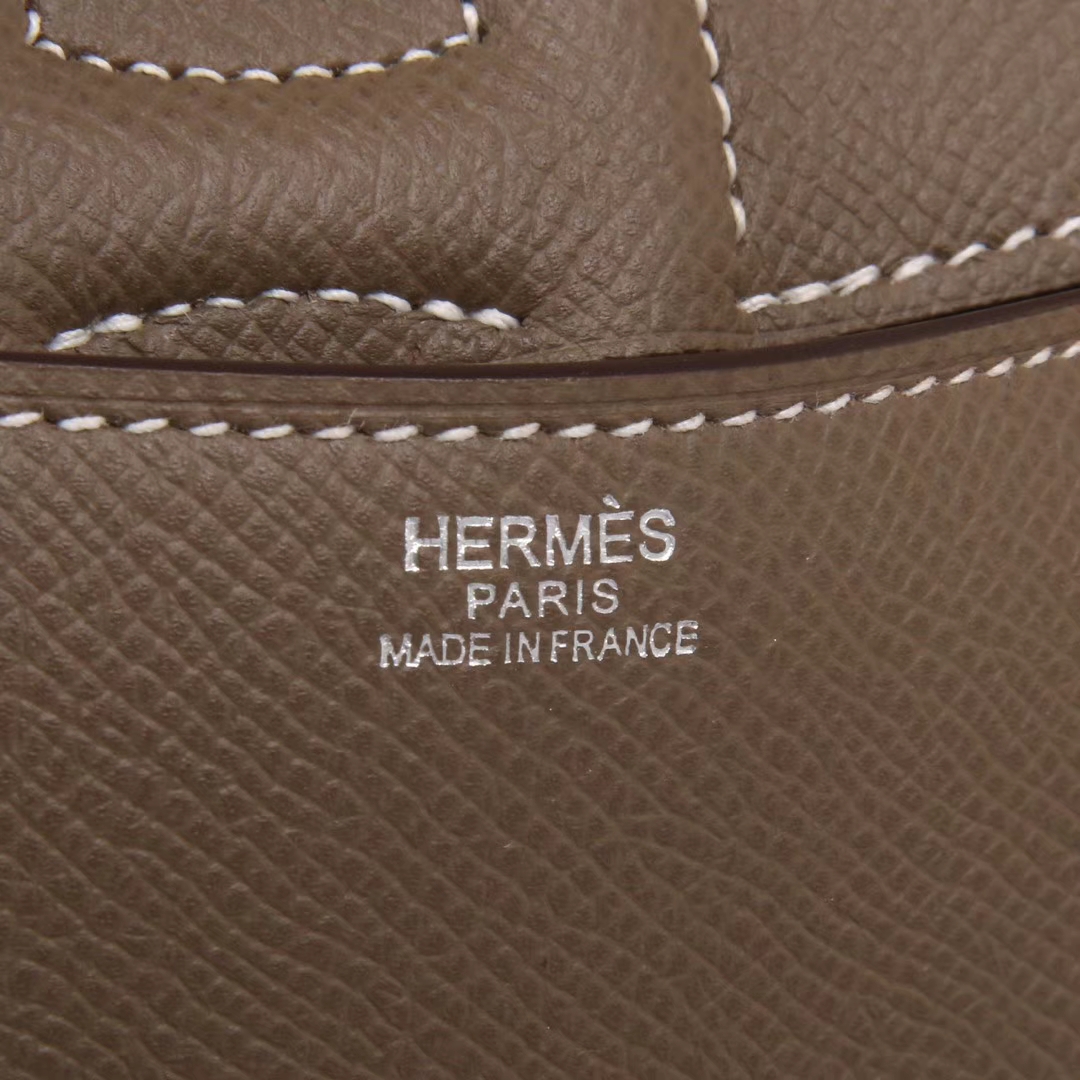 Hermès（爱马仕）Cherche-MIDI挎包 大象灰 原厂EPSOM皮 银扣 18CM