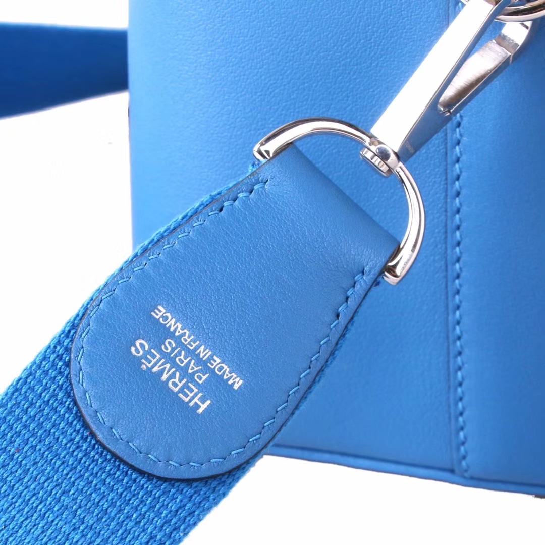 Hermès（爱马仕）Toolbox牛奶盒 水妖蓝 原厂御用顶级Swift 皮 20cm