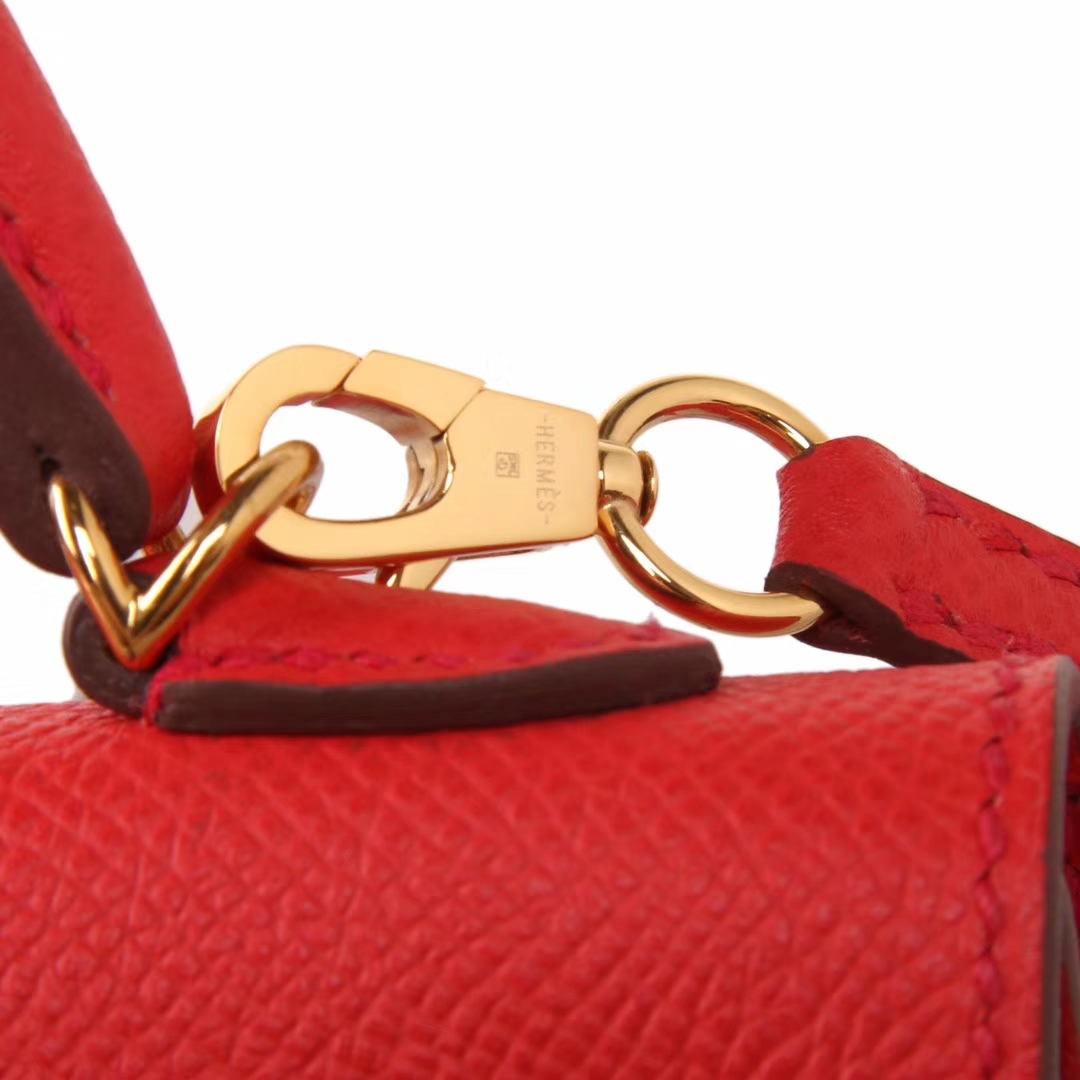 Hermès（爱马仕）Minikelly迷你凯莉 蕃茄红 原厂御用Epsom皮 金扣 2代