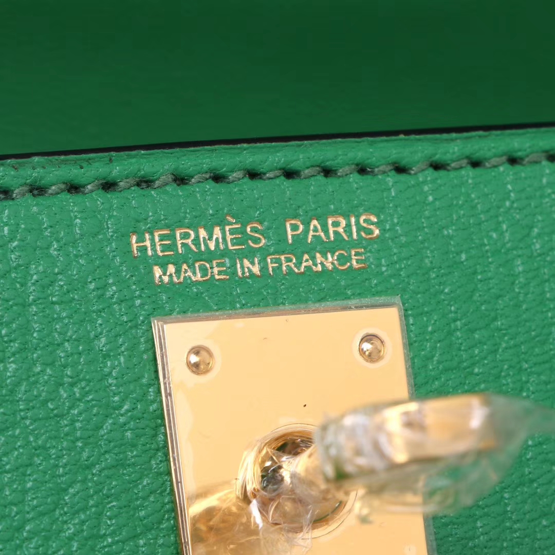 Hermès（爱马仕）Minikelly迷你凯莉 竹子绿 原厂御用羊皮 金扣 2代