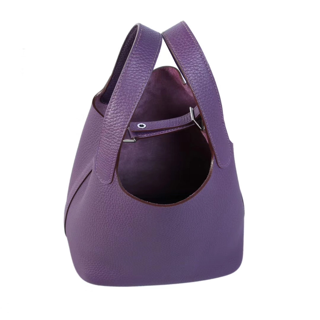 Hermès（爱马仕）Picotin菜篮包 极度紫 Togo 银扣 18cm