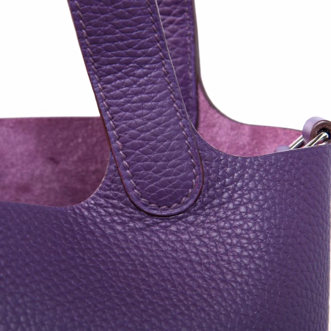 Hermès（爱马仕）Picotin菜篮包 极度紫 Togo 银扣 18cm