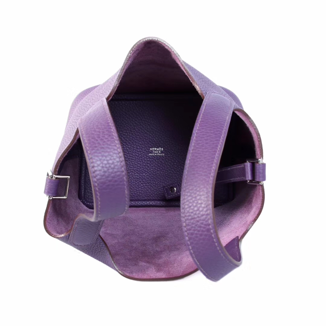 Hermès（爱马仕）Picotin菜篮包 极度紫 Togo 银扣 18cm