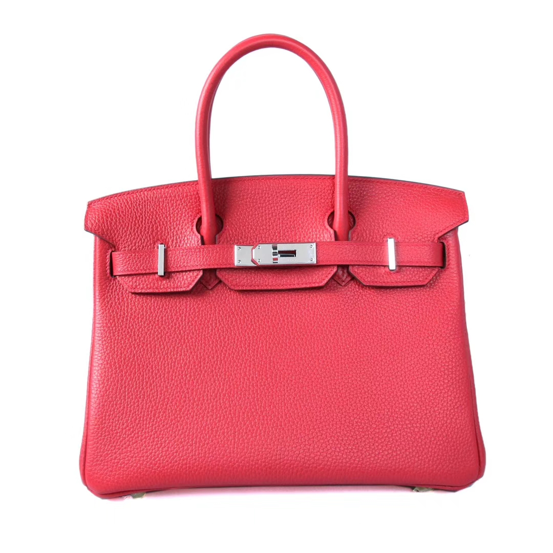 Hermès（爱马仕）Birkin铂金包 朱砂红 togo 银扣 30cm