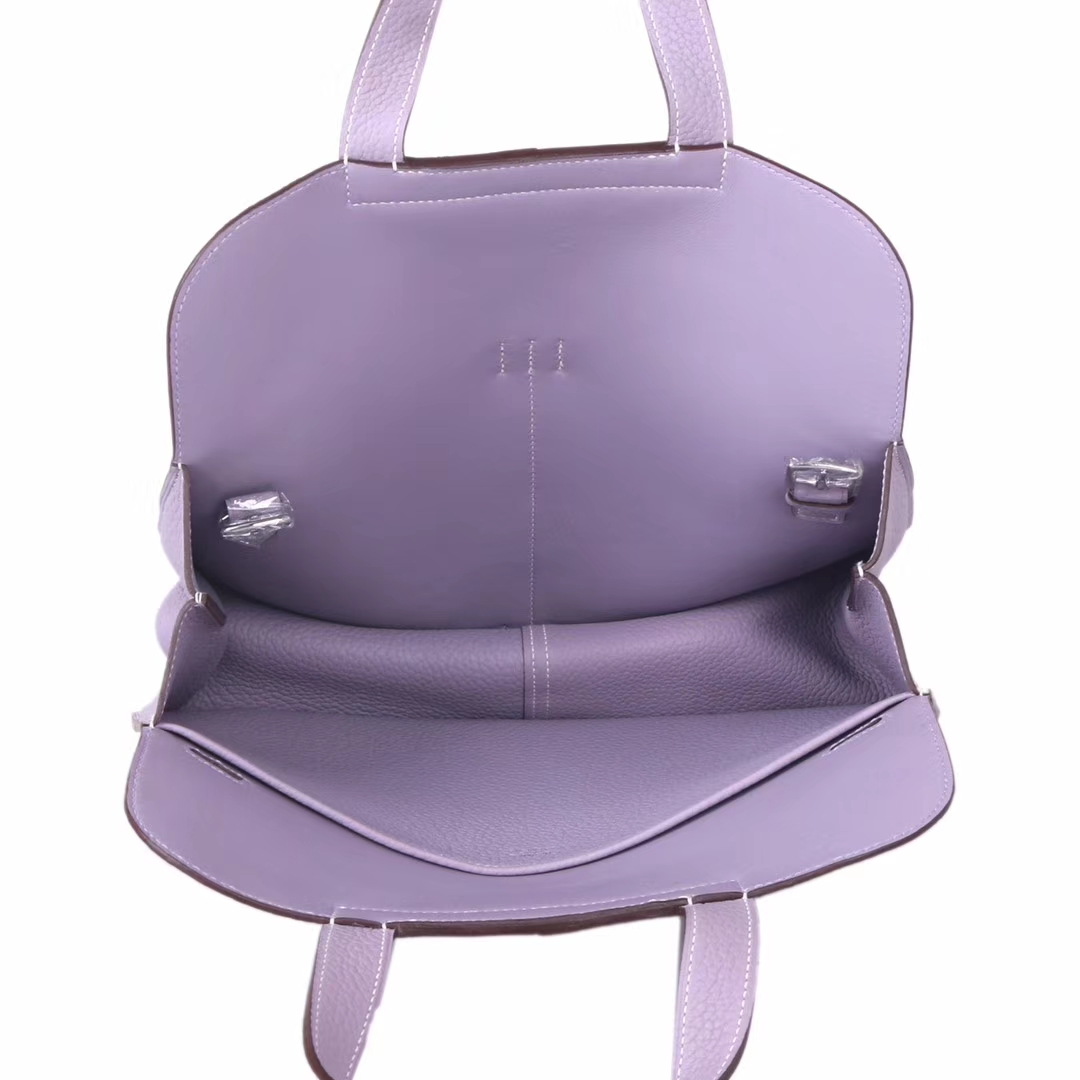 Hermès（爱马仕）Halzan手提包 4W香芋紫 togo 银扣 31cm