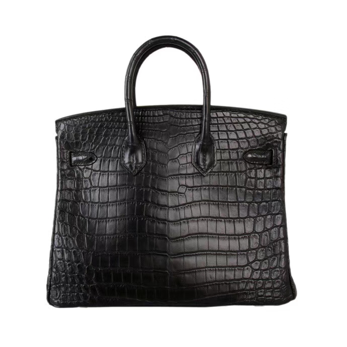 Hermès（爱马仕）Birkin 铂金包 黑色 哑光尼罗鳄鱼 金扣 30cm