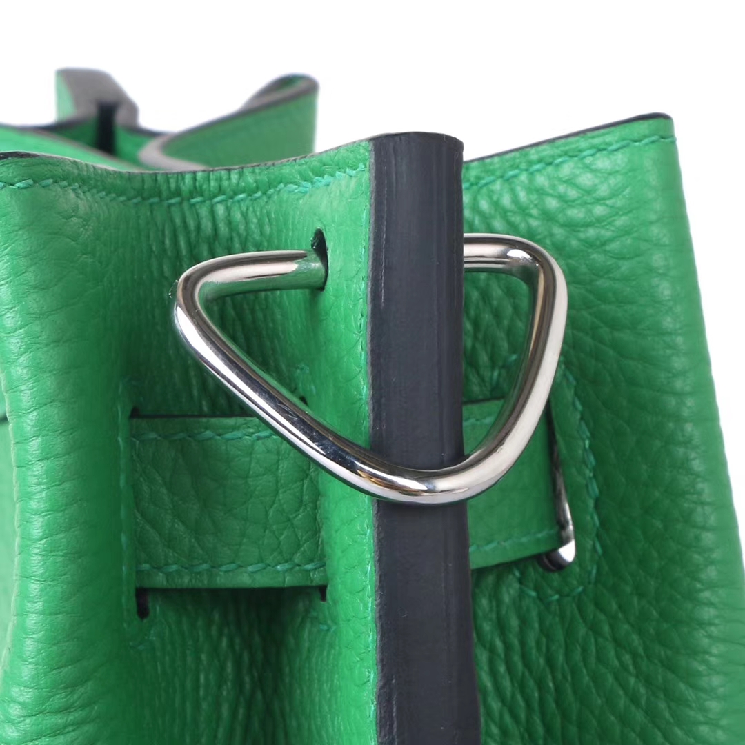 Hermès（爱马仕）soKelly单肩包 1k竹子绿 togo 银扣 22cm