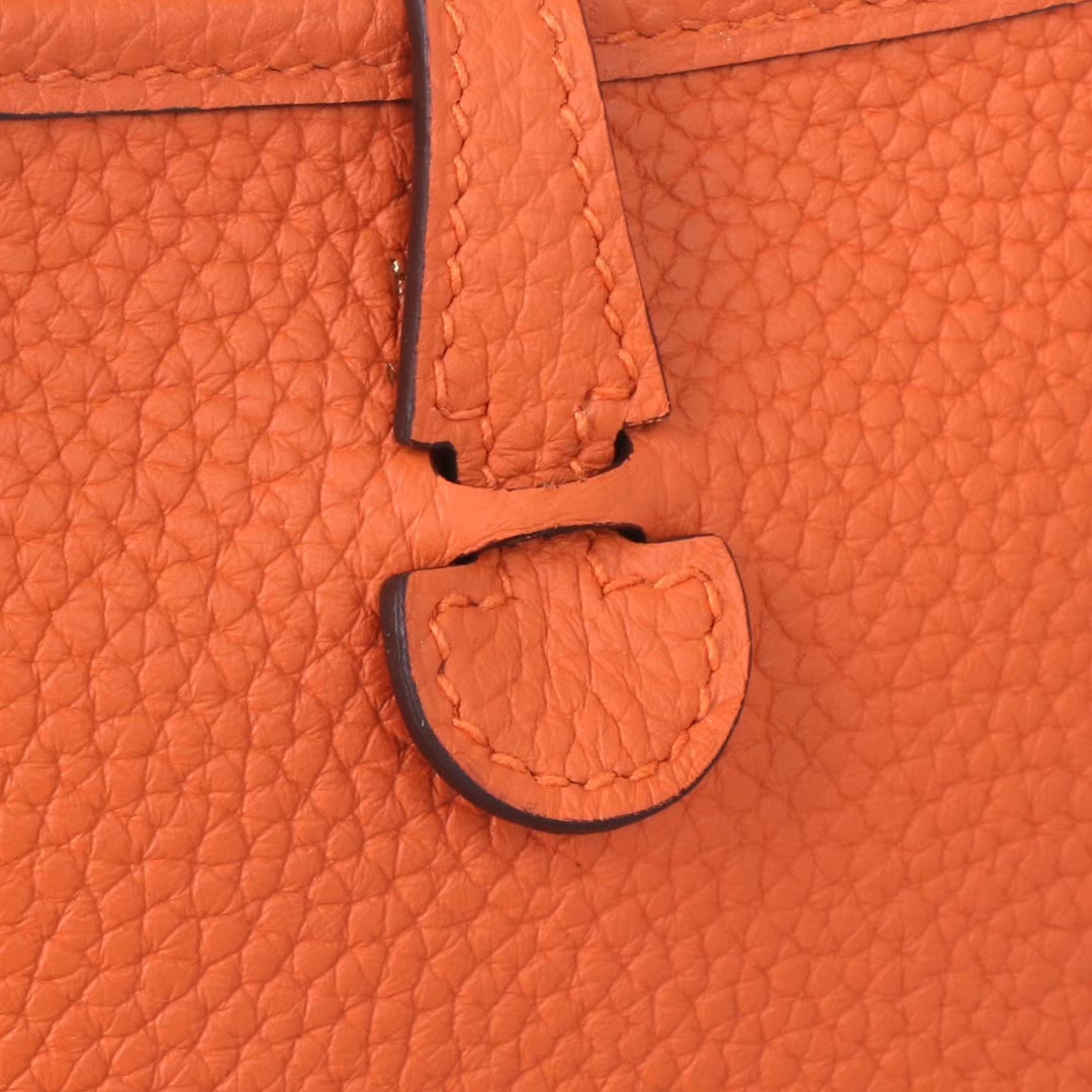Hermès（爱马仕）mini evelyne挎包 橙色 togo 原版皮 17cm