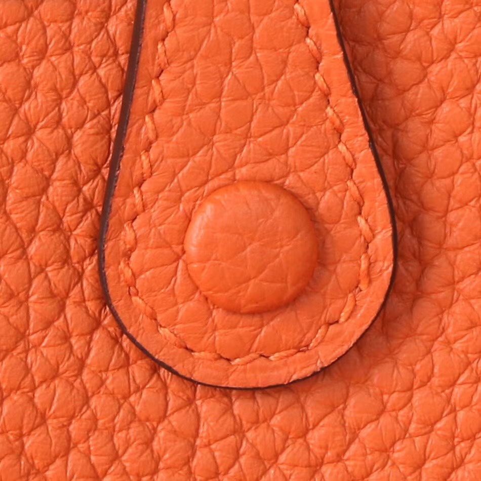 Hermès（爱马仕）mini evelyne挎包 橙色 togo 原版皮 17cm