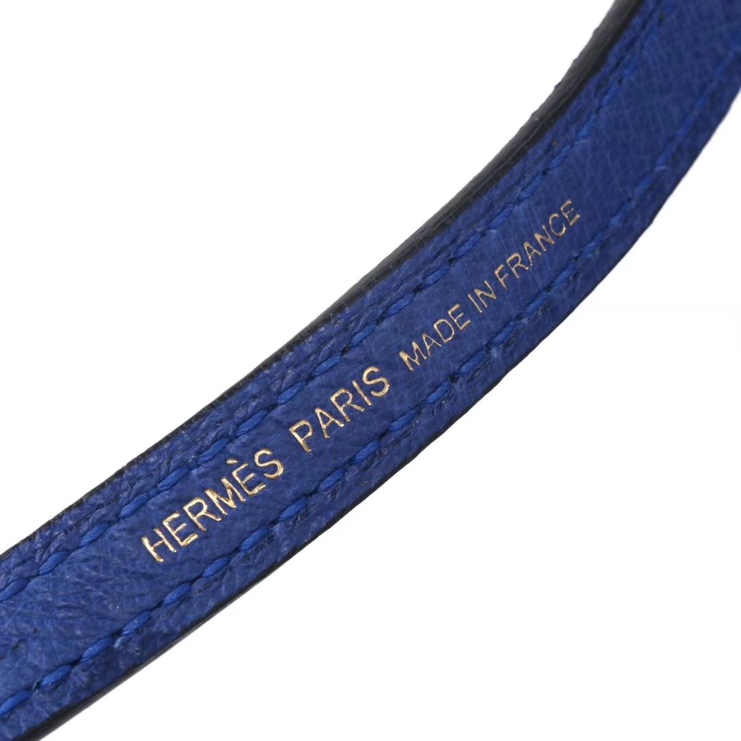 Hermès（爱马仕）mini Kelly 7T电光蓝 南非鸵鸟皮 20cm 2代