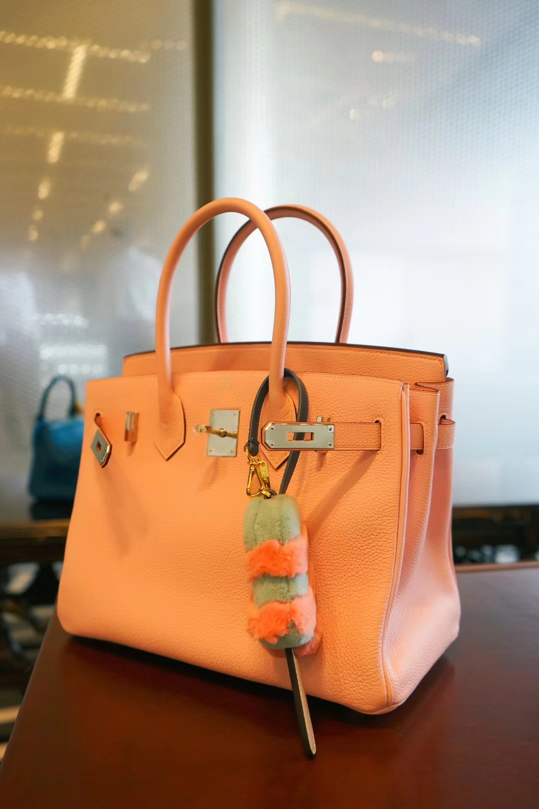 Hermès（爱马仕）birkin铂金包 奶昔粉 Togo 银扣 30cm