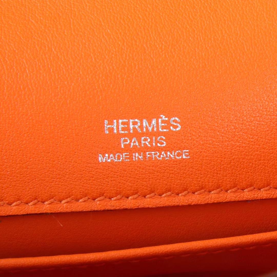 Hermès（爱马仕）mini kelly迷你凯莉 橙色 Swift皮 银扣 22cm 一代