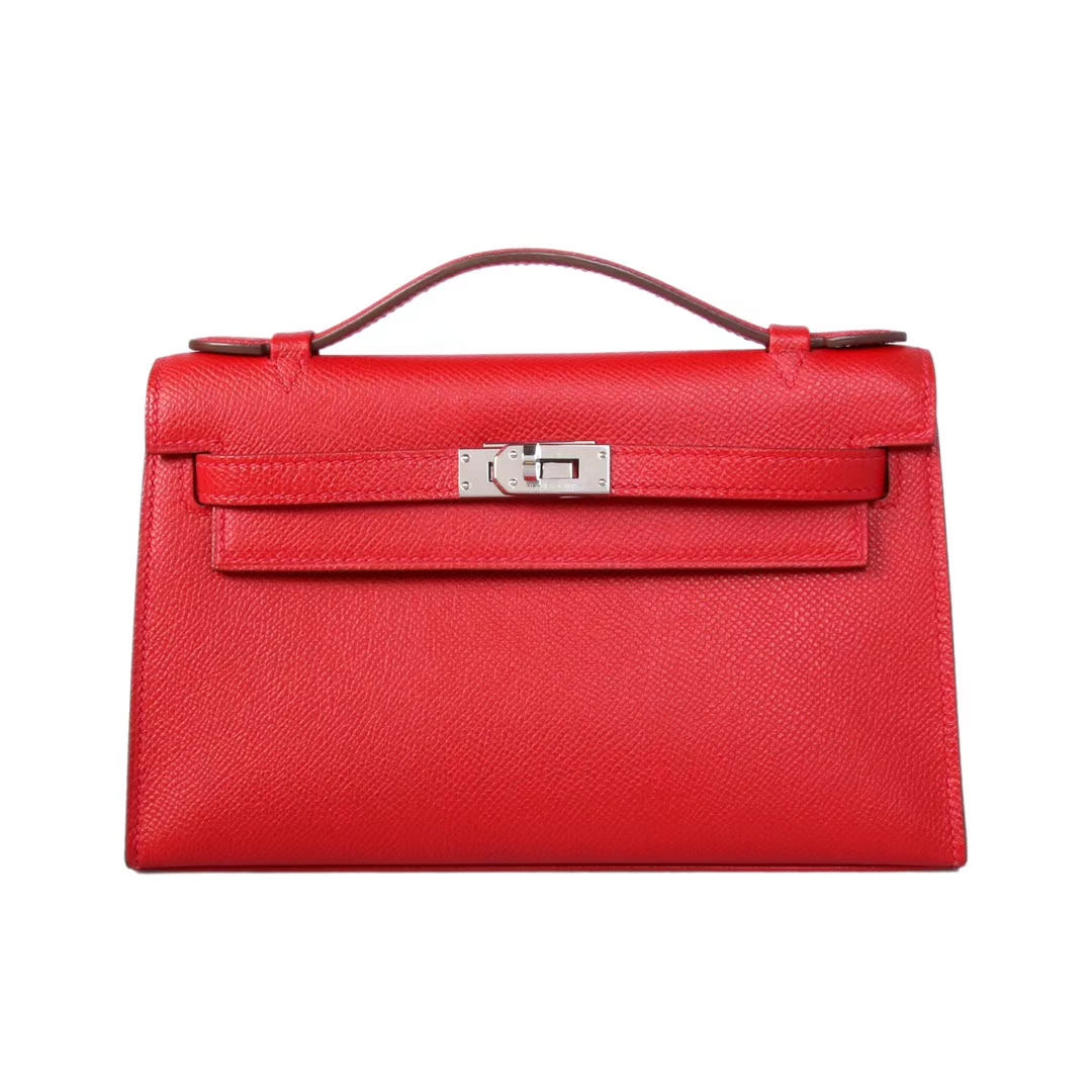 Hermès（爱马仕）mini kelly迷你凯莉 中国红 Epsom 银扣 22cm 一代