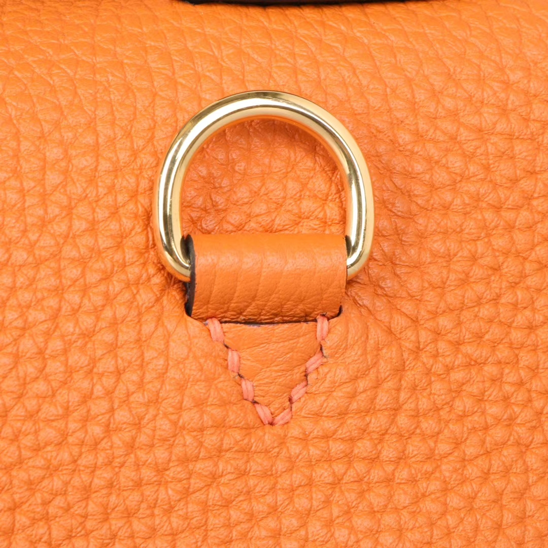 Hermès（爱马仕）Kelly 2424 橙色拼黑色 togo 金扣 29cm