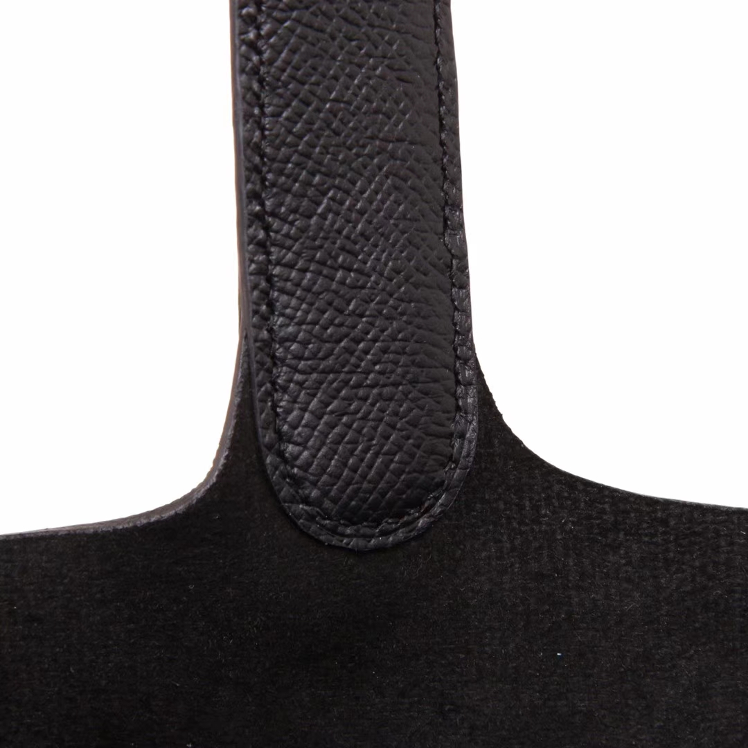 Hermès（爱马仕）Picotin菜篮包 黑色 编织手柄 epsom皮 银扣 22cm