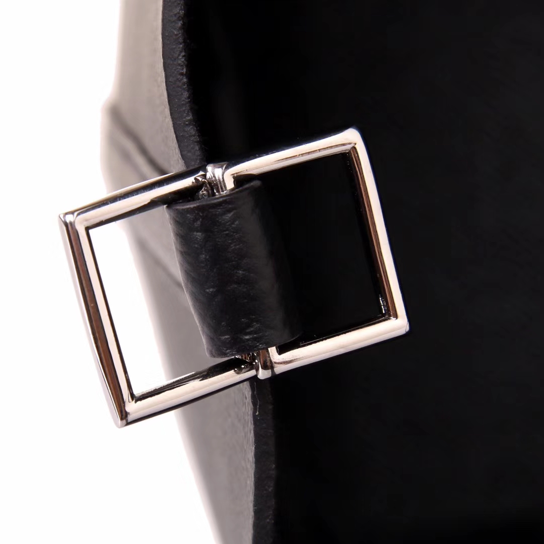 Hermès（爱马仕）Picotin菜篮包 黑色 编织手柄 epsom皮 银扣 22cm