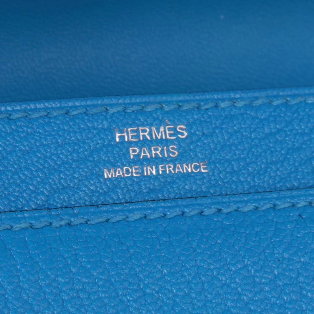 Hermès（爱马仕）Verrou插销包锁链包 水妖蓝 羊皮 银扣 17cm