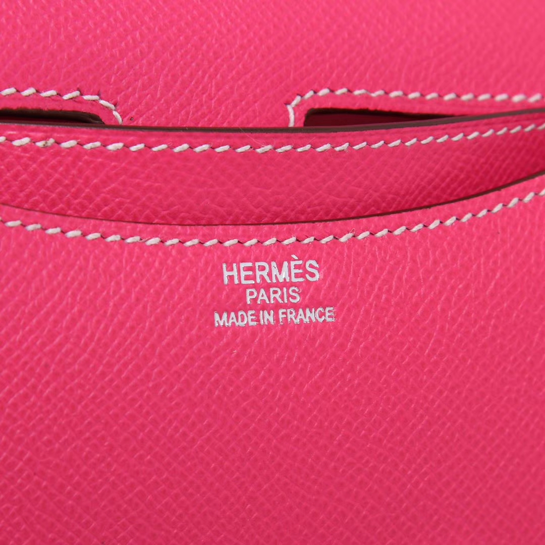 Hermès（爱马仕）Constace空姐包 糖果粉 原厂御用epsom皮 银扣 19cm