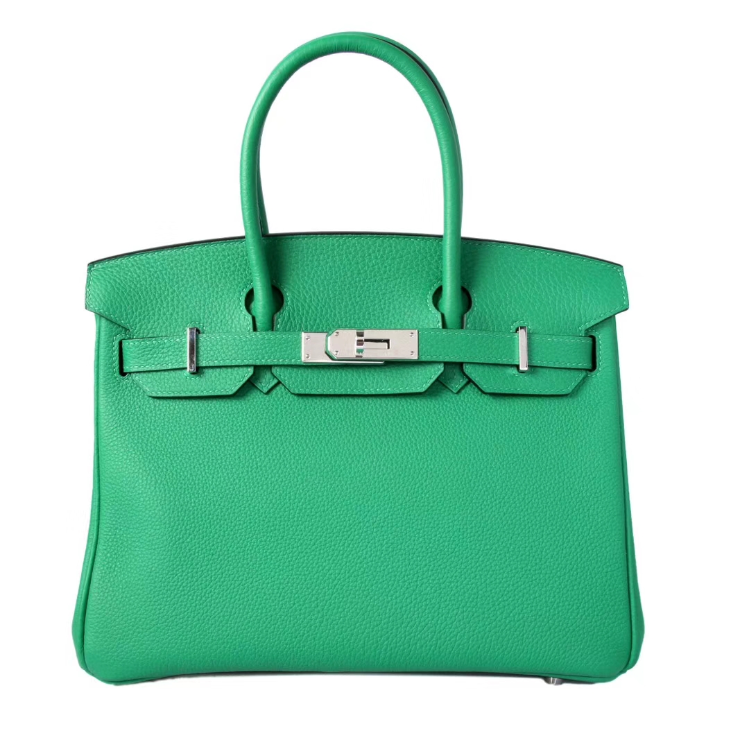 Hermès（爱马仕）Birkin铂金包 竹子绿 togo 银扣 30cm