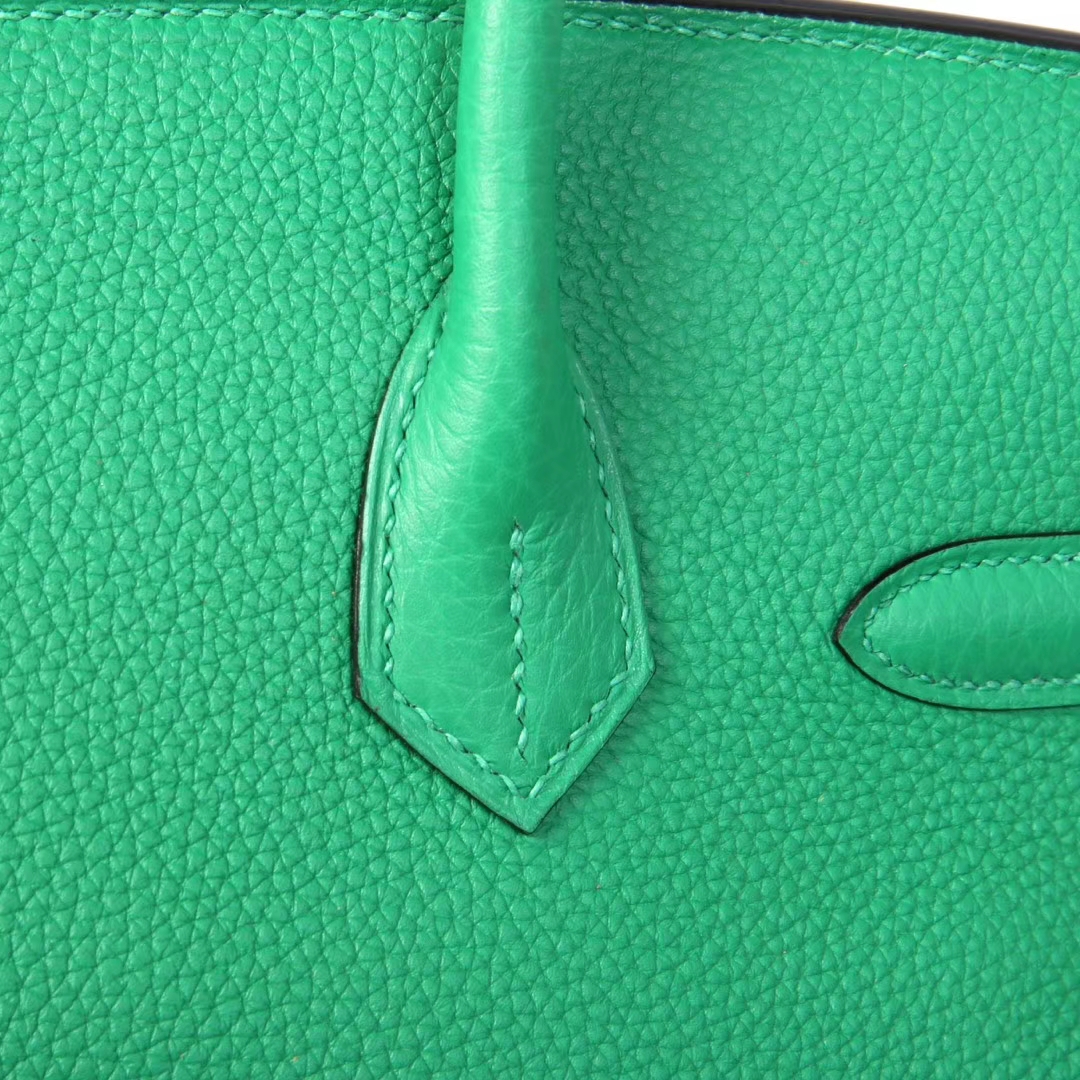 Hermès（爱马仕）Birkin铂金包 竹子绿 togo 银扣 30cm