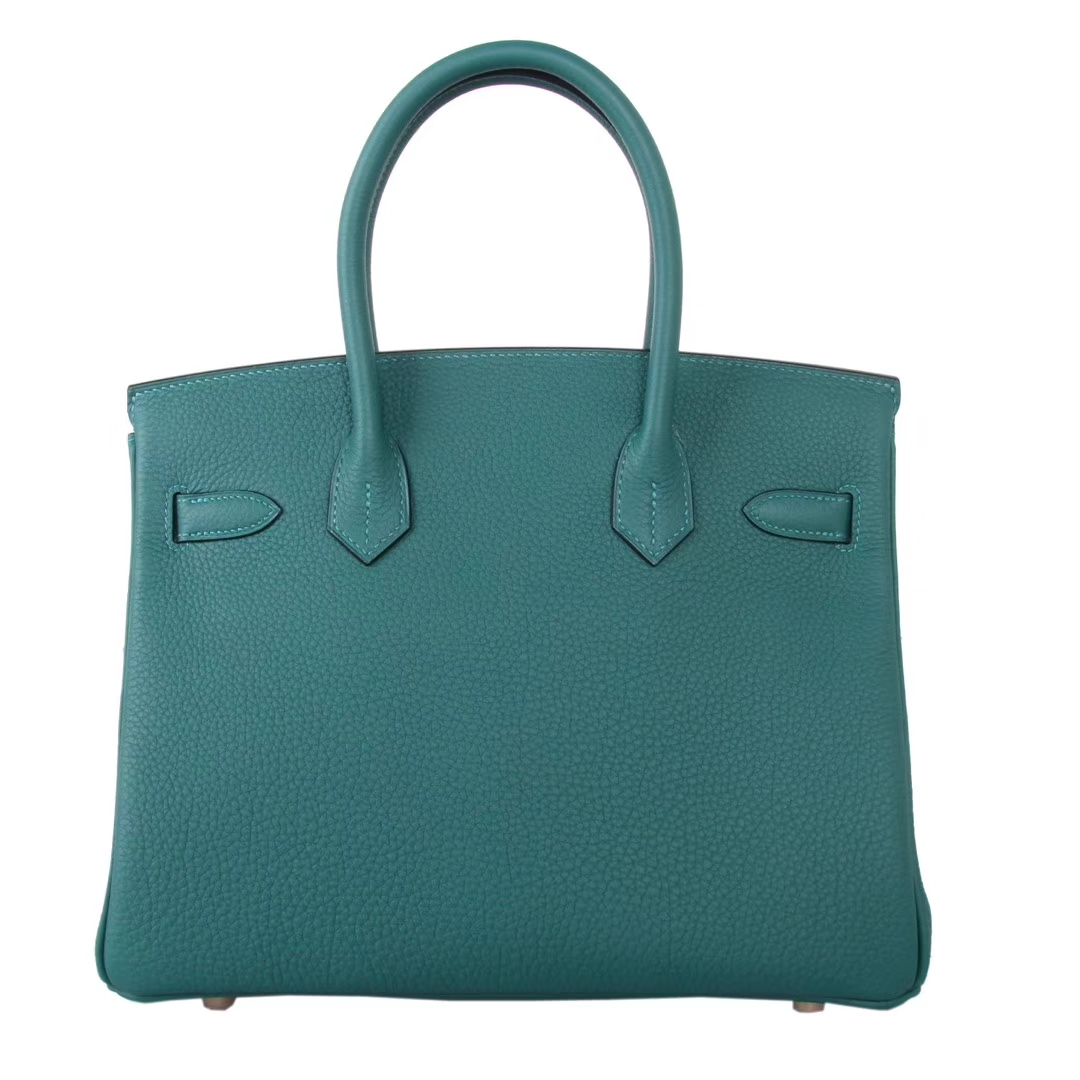 Hermès（爱马仕）Birkin铂金包 孔雀绿 togo 金扣 30cm