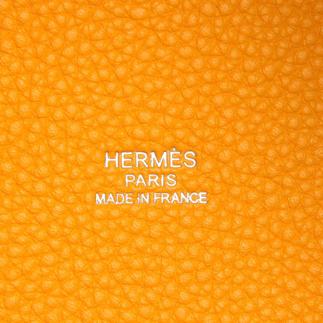 Hermès（爱马仕）Picotin菜篮 琥珀黄拼糖果蓝 Togo 金扣 22cm