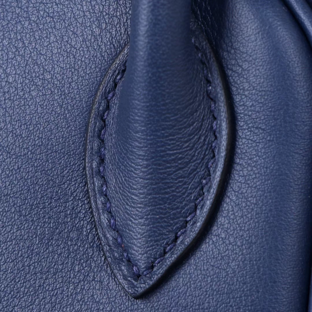 Hermès（爱马仕）新款 lindy琳迪包 墨水蓝 编织肩带 swift皮 26cm 银扣