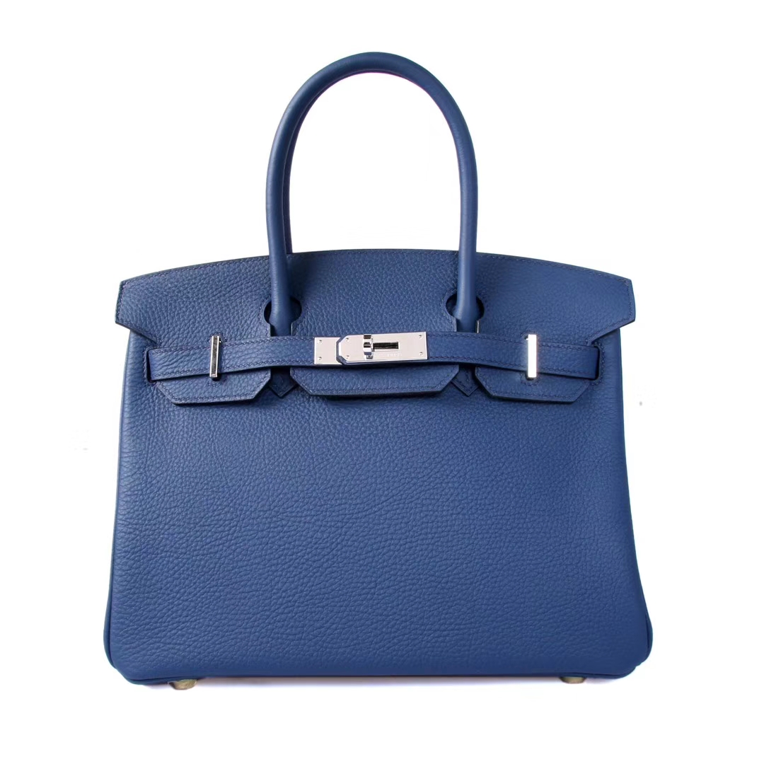 Hermès（爱马仕）birkin铂金包 深蓝色 togo 银扣 30cm