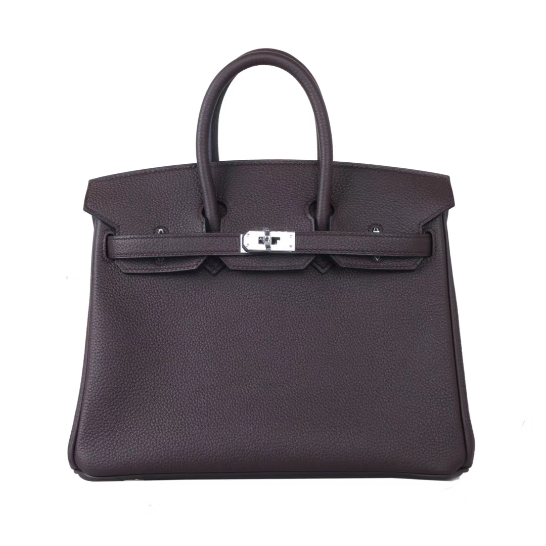 Hermès（爱马仕）birkin铂金包 巧克力色 togo 银扣 30cm