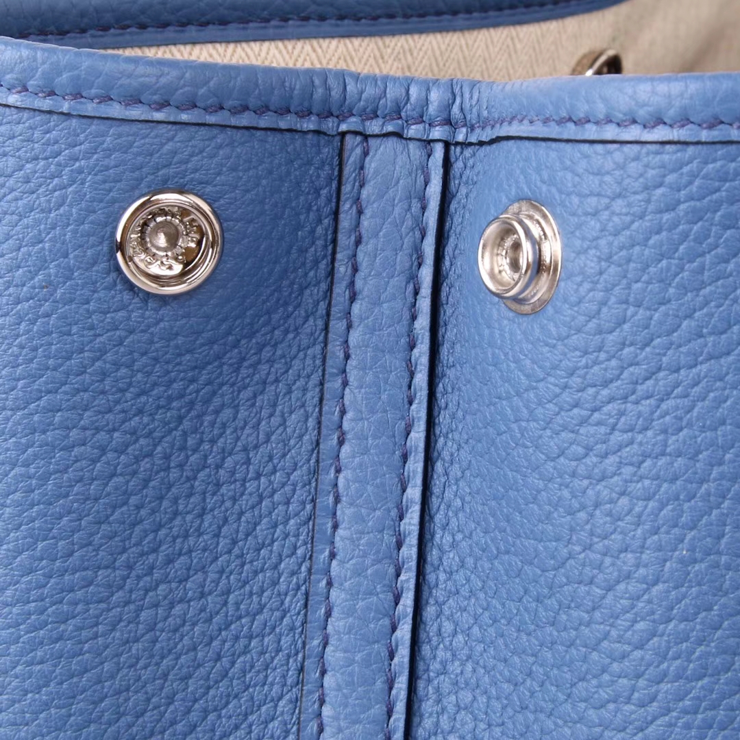 Hermès（爱马仕）花园包 布莱顿蓝 epsom皮 Togo 银扣 30CM