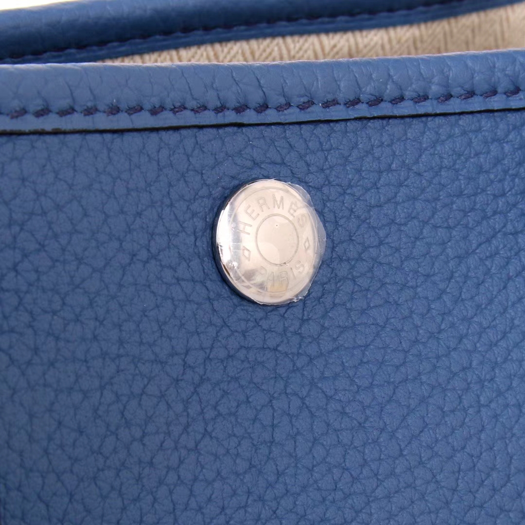 Hermès（爱马仕）花园包 布莱顿蓝 epsom皮 Togo 银扣 30CM