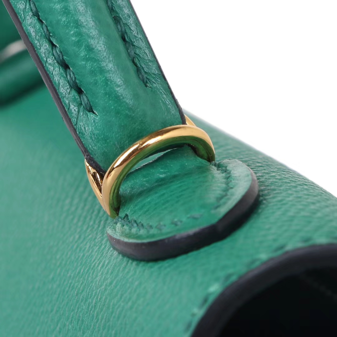 Hermès（爱马仕）Minikelly 二代 丝绒绿 金扣 Epsom皮