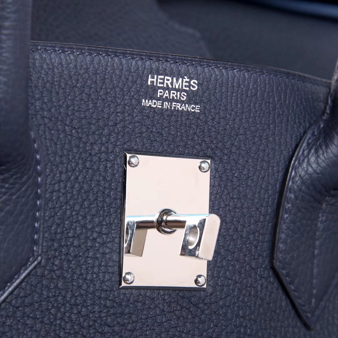 Hermès（爱马仕）HAC 40 午夜蓝 银扣 togo